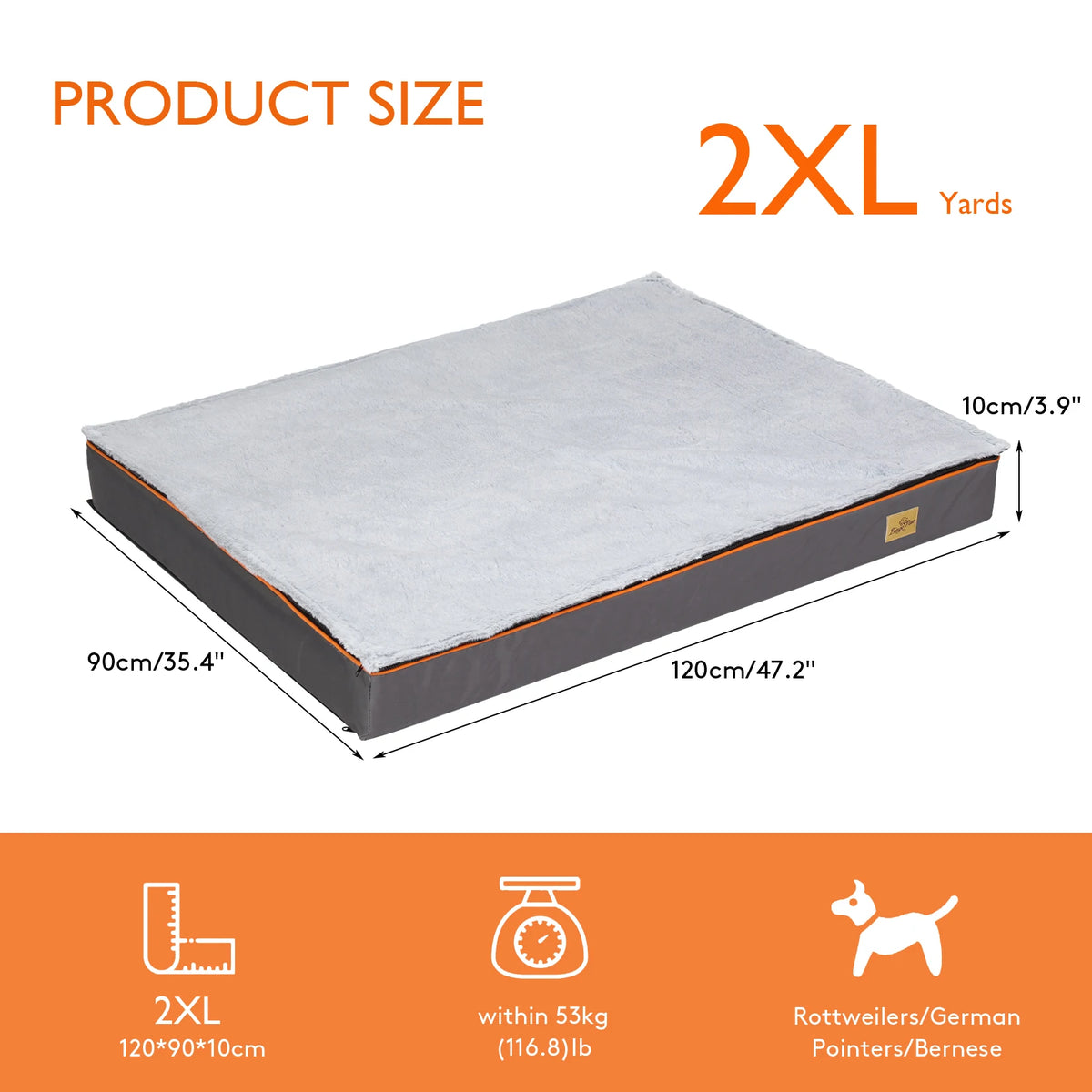 BINGOPAW Orthopedic Dog Bed With Washable Removable Waterproof Cover