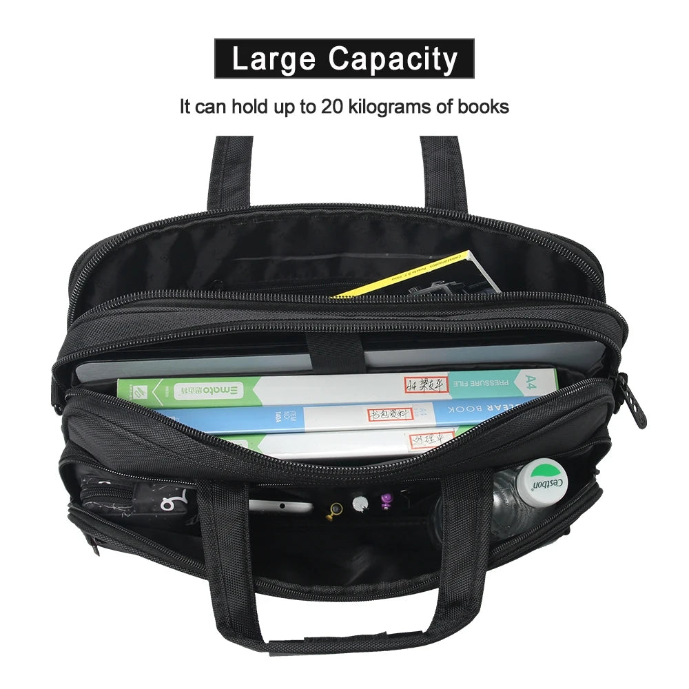 Canvas Waterproof Laptop Briefcase Large Capacity Business Bag