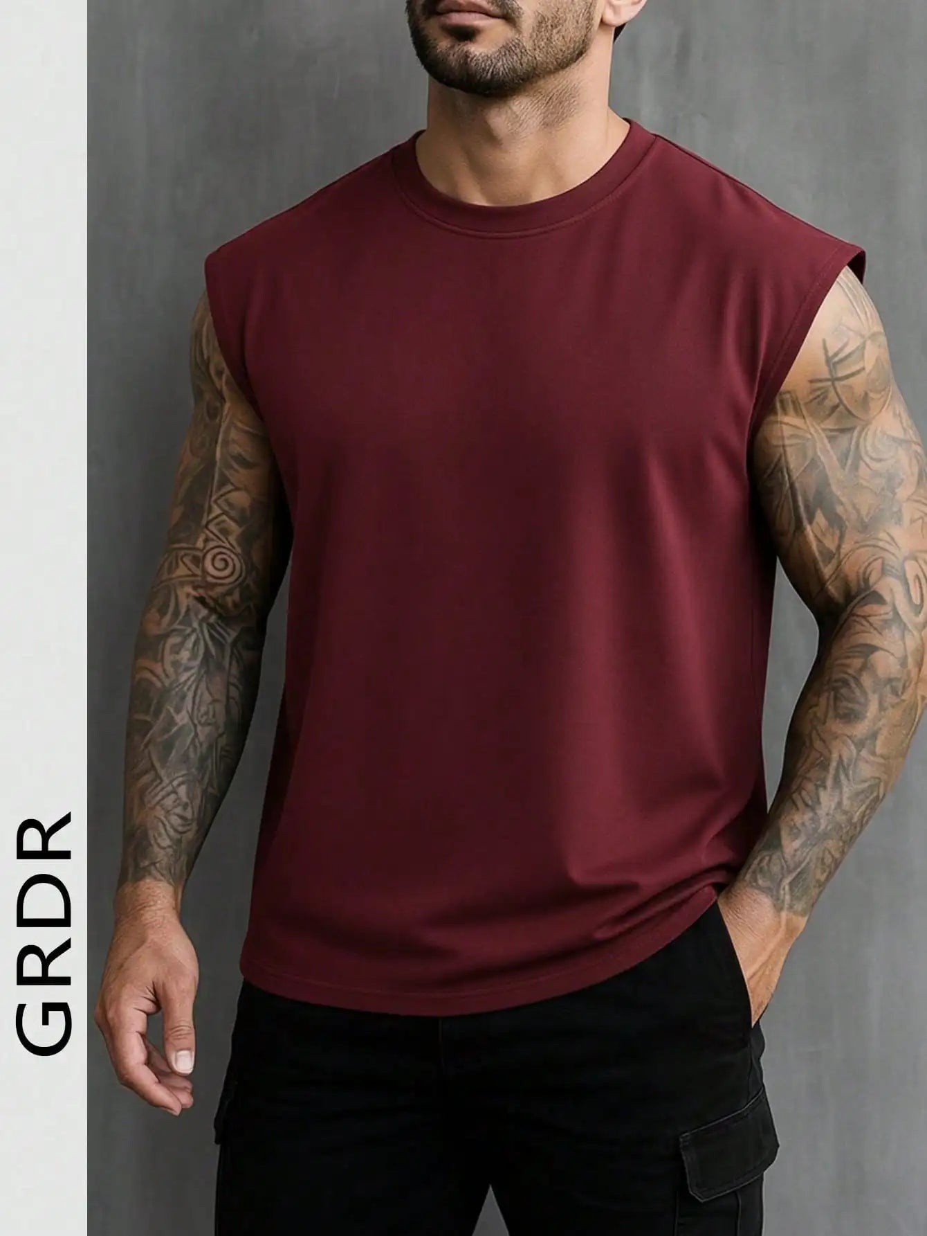 Men's Sleeveless Tank Top O Neck Casual Loose Fit Vest