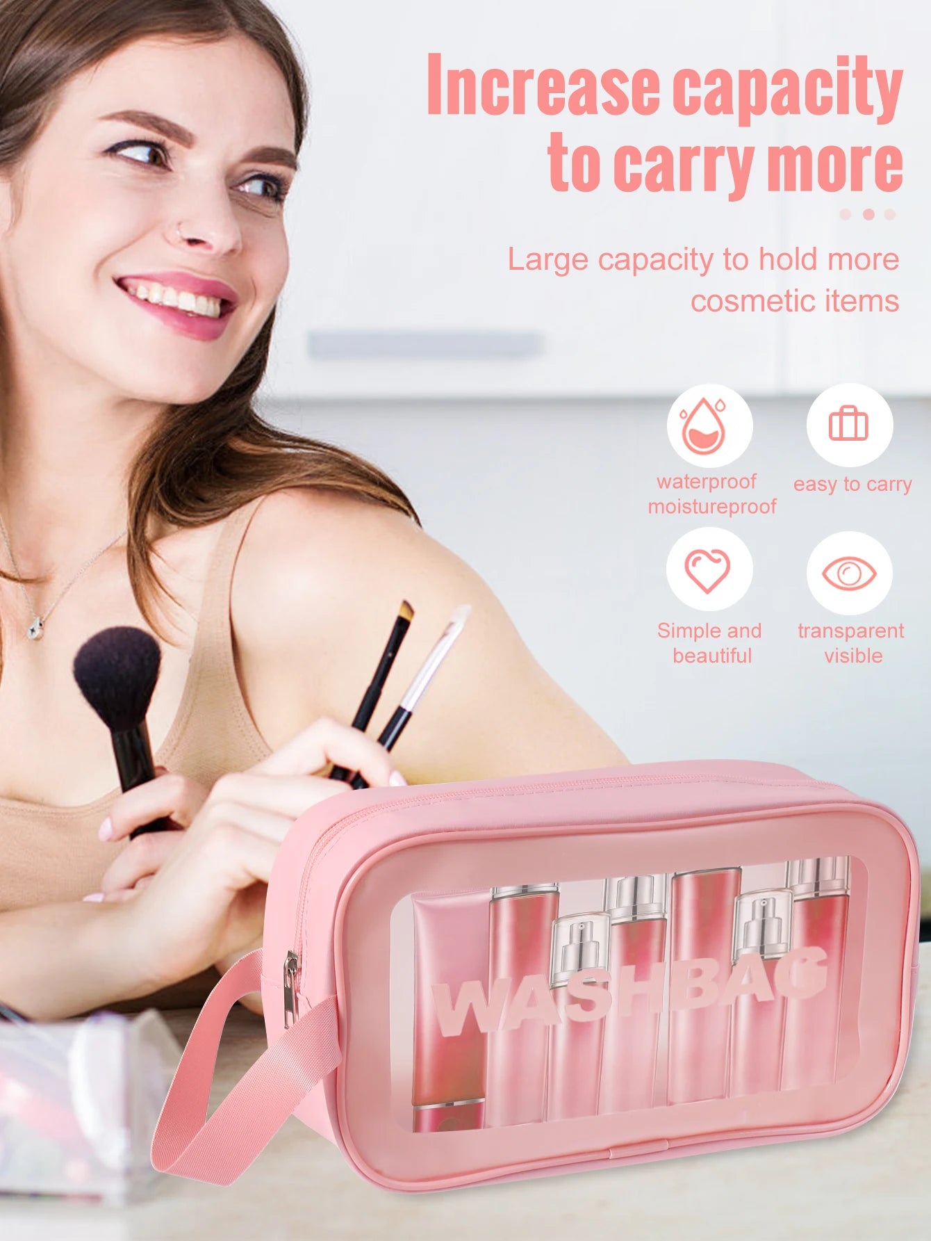 All-in-One 50-Piece Makeup Tools Set with Cosmetic Bag