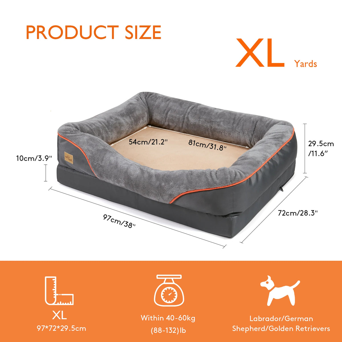 BINGOPAW Comfortable Waterproof Dog Bed With Removable Washable Cover