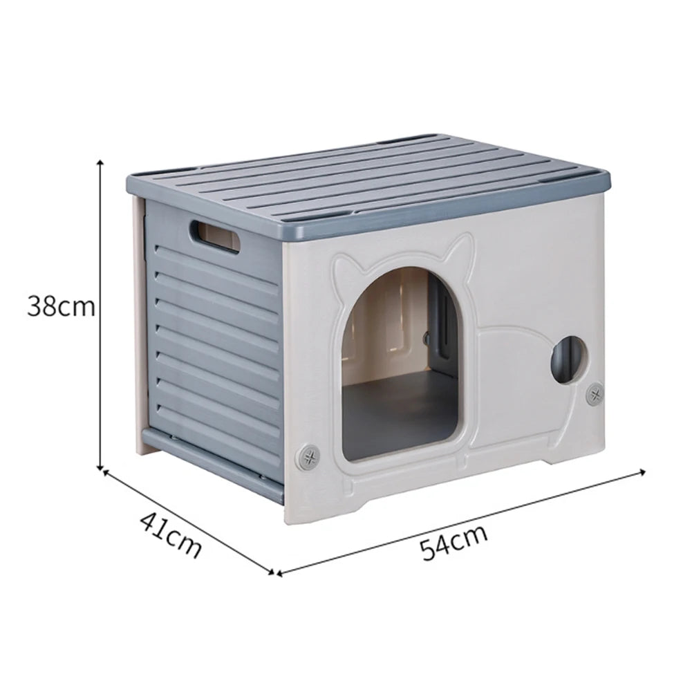 Rainproof Outdoor Cat House With Cozy All Season Shelter