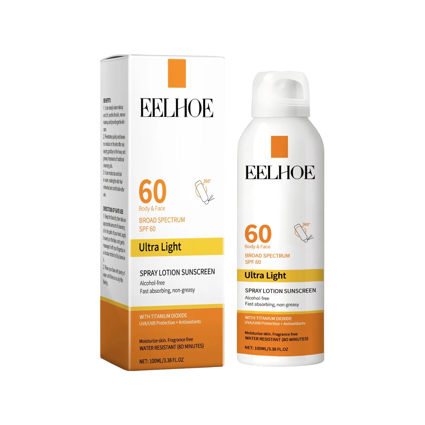 Eelhoe Vitamin E Sunscreen Spray Long Lasting Moisturizing Shield