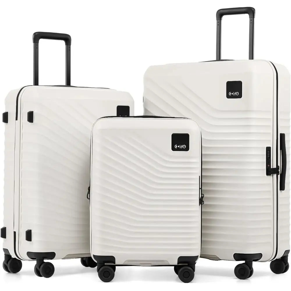 3-Piece Hardside Luggage Set With Spinner Wheels And TSA Lock