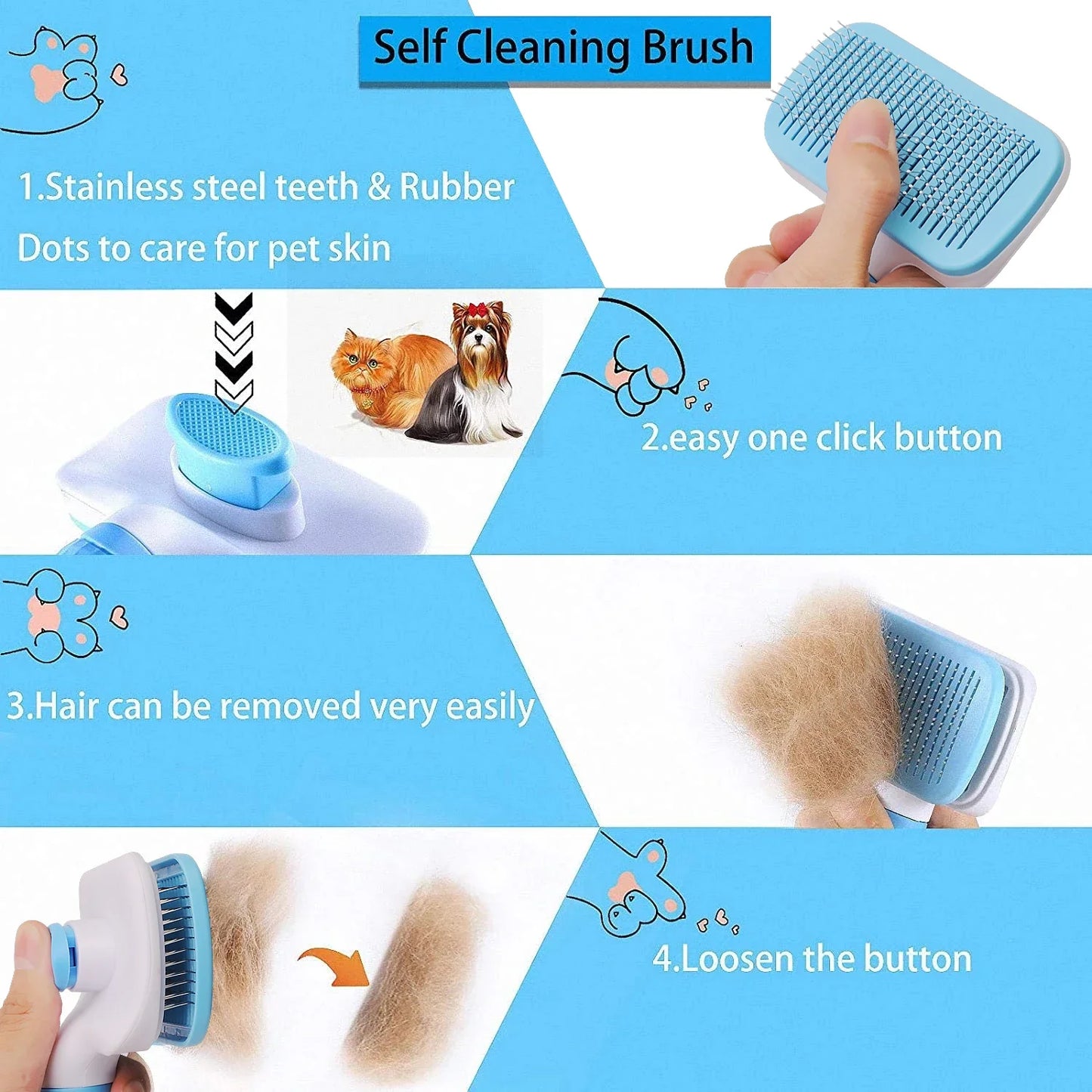 Dog Hair Remover Brush For Cats And Dogs Grooming Daily