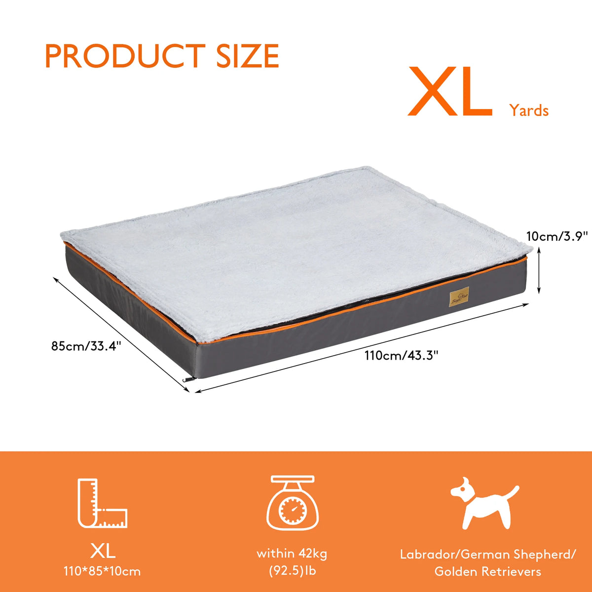 BINGOPAW Orthopedic Dog Bed With Washable Removable Waterproof Cover