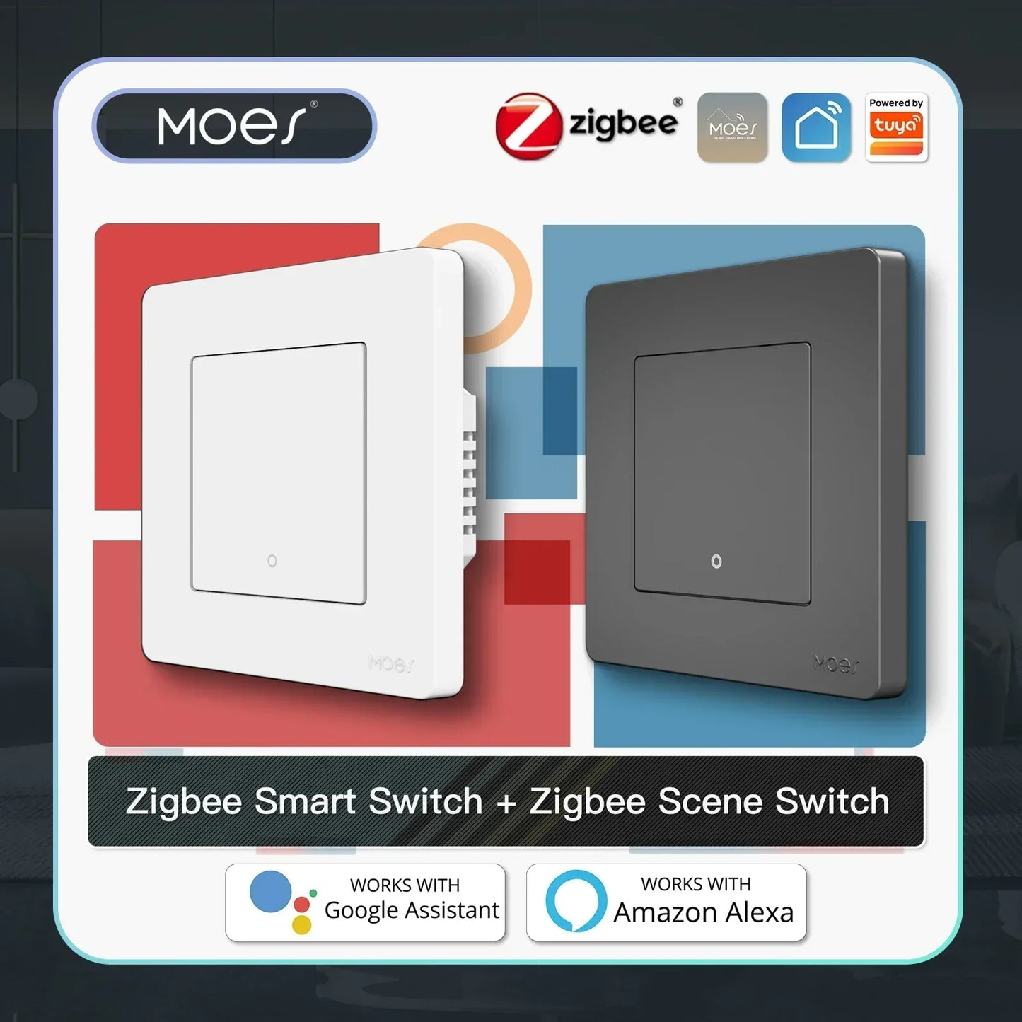 MOES ZigBee Smart Light Switch No Neutral Works With Alexa