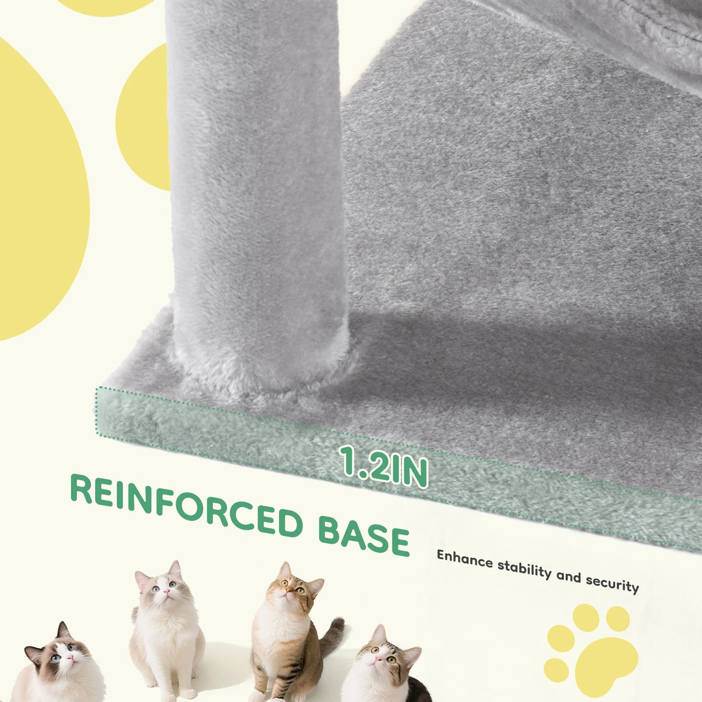 JHK Four Level Cat Tree Indoor Climbing Tower With Sisal
