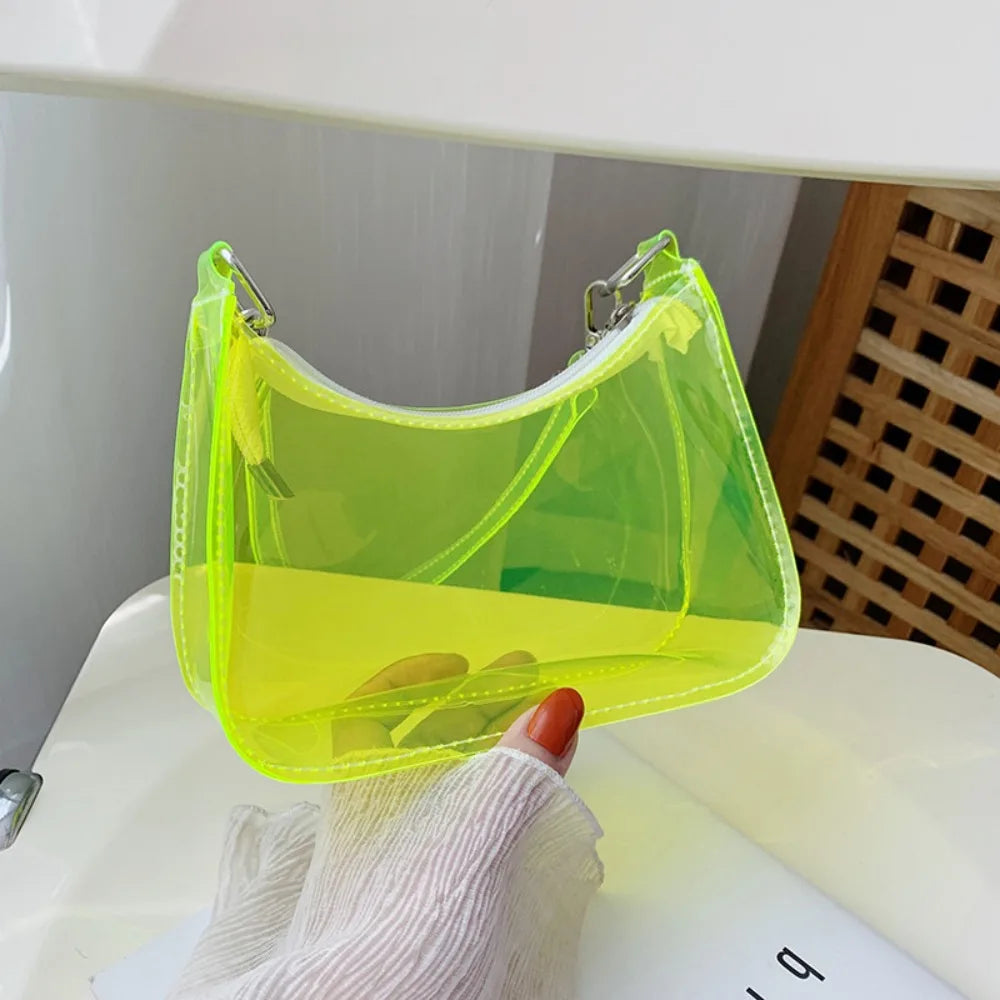 Waterproof Transparent Jelly Bag Women Clear Shoulder Purse
