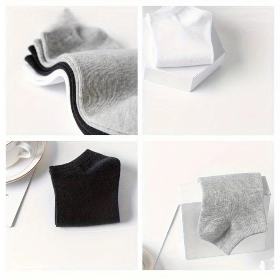 10 Pairs Thin Unisex Ankle Socks, Sweat Absorbing And Soft
