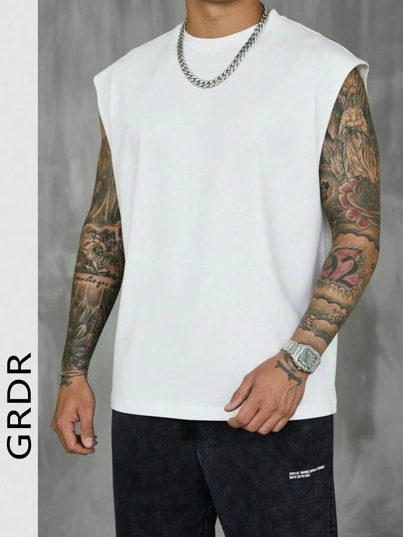 Men's Sleeveless Tank Top O Neck Casual Loose Fit Vest