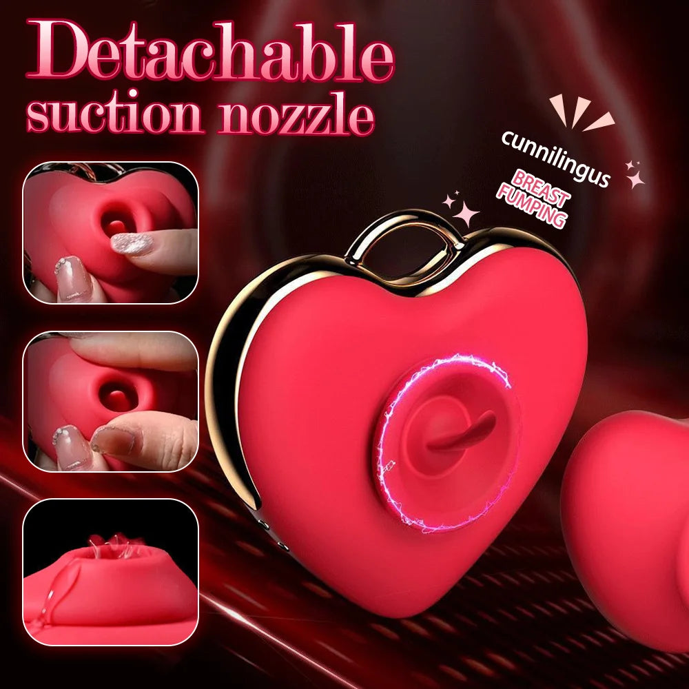 JoinJJToy Mini Heart Shaped Tongue Stimulator USB Rechargeable For Women