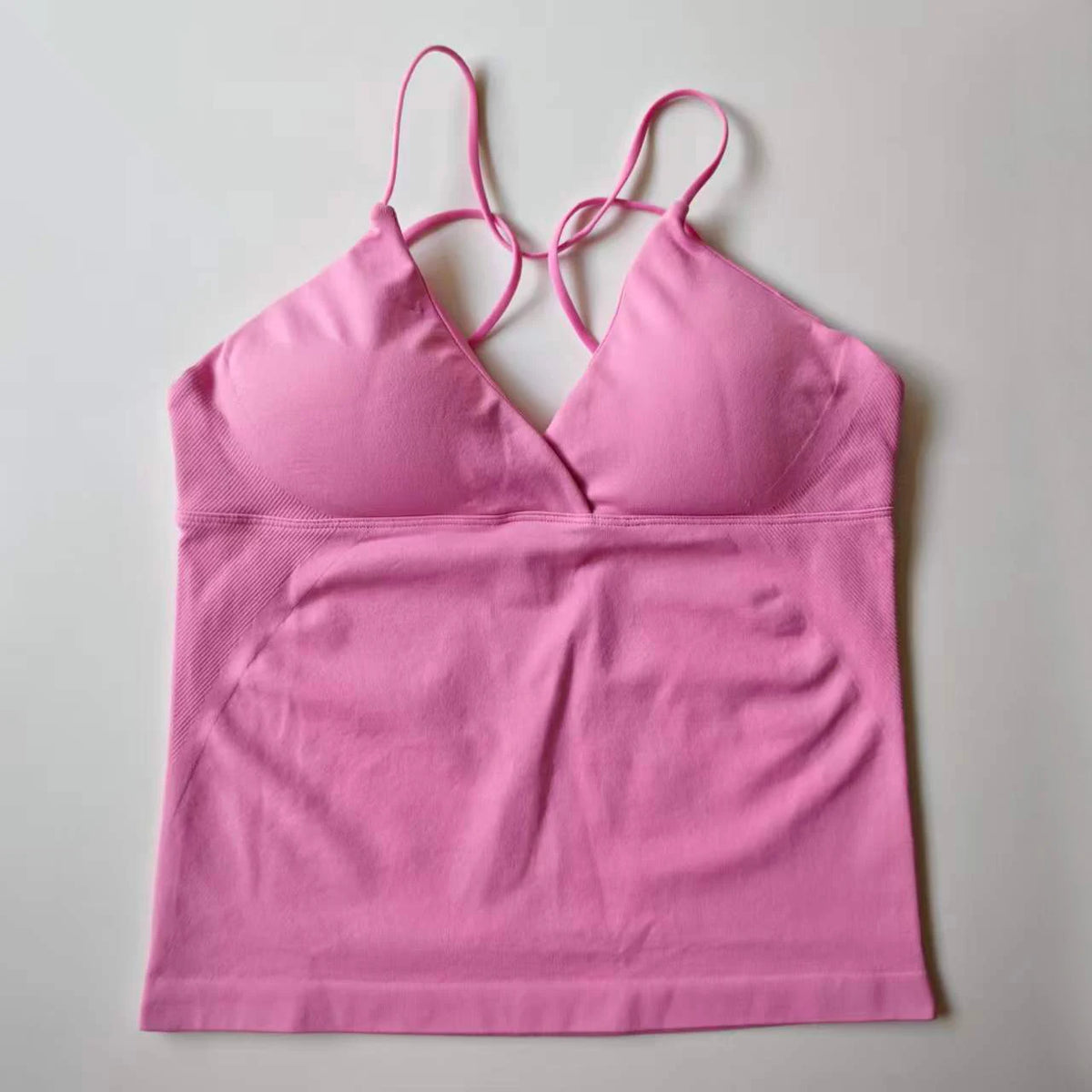 NCLAGEN Women's Seamless Twist Front Longline Yoga Workout Tank Top