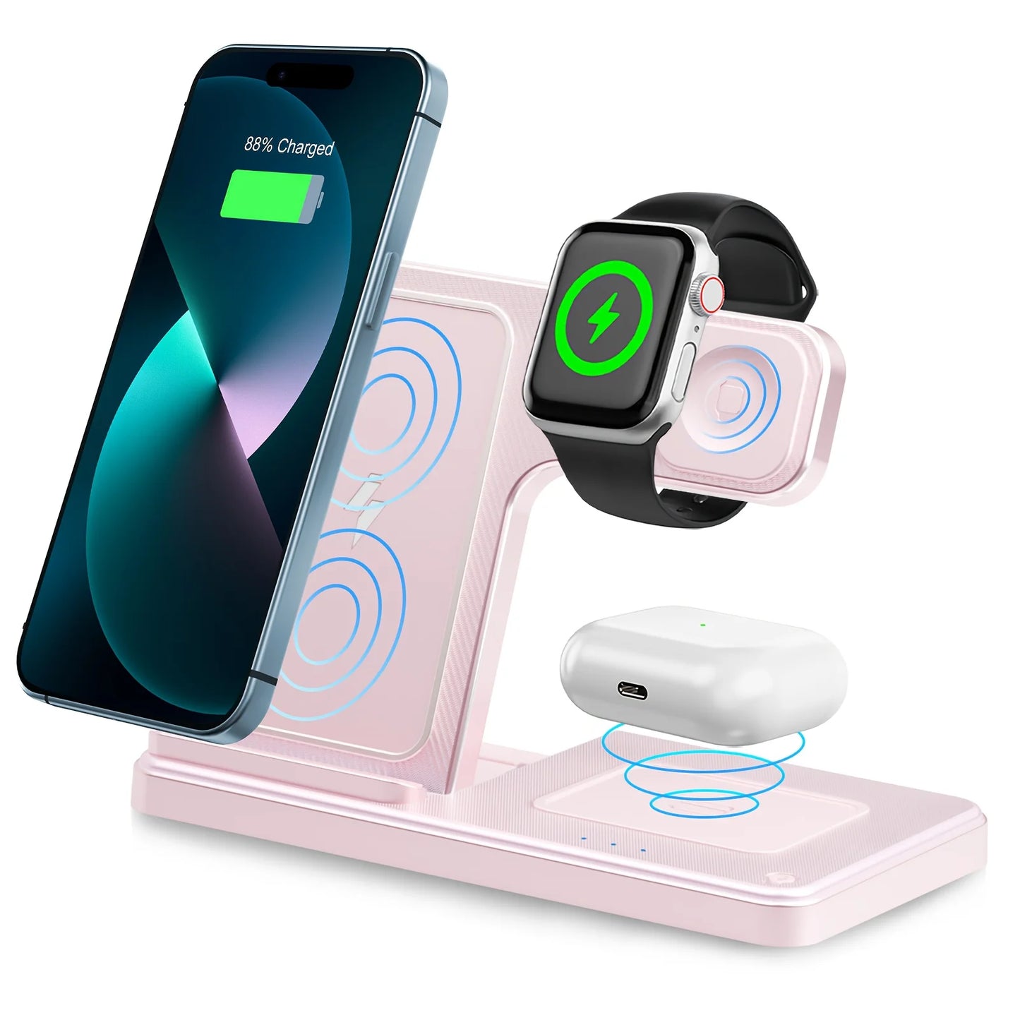 3-In-1 Magnetic Wireless Charger Stand 15W For iPhone Apple Watch AirPods