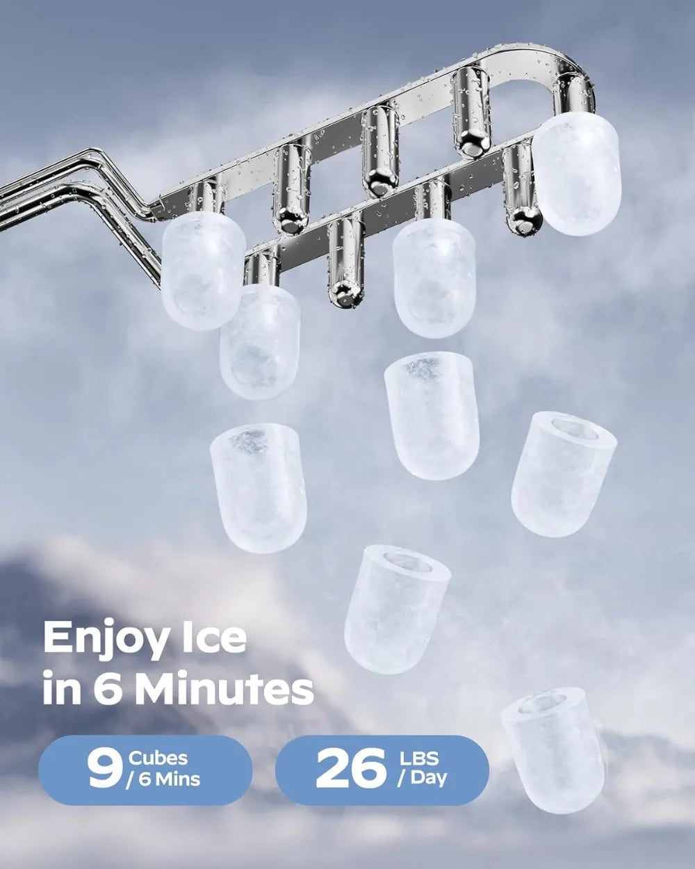 Ice Maker Countertop Portable With Two Ice Sizes Self Cleaning
