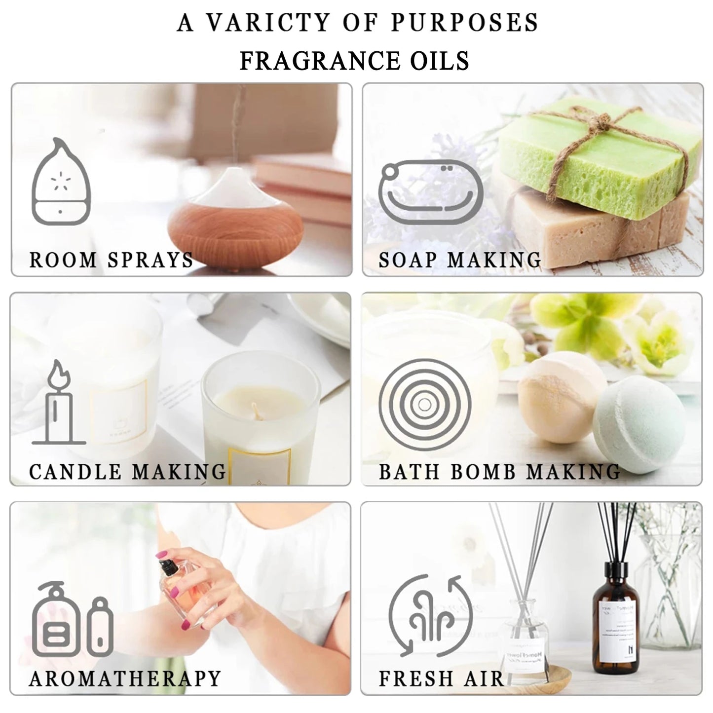 PHATOIL 15-Piece Essential Oil Set for Diffuser Assorted Fragrance Oils