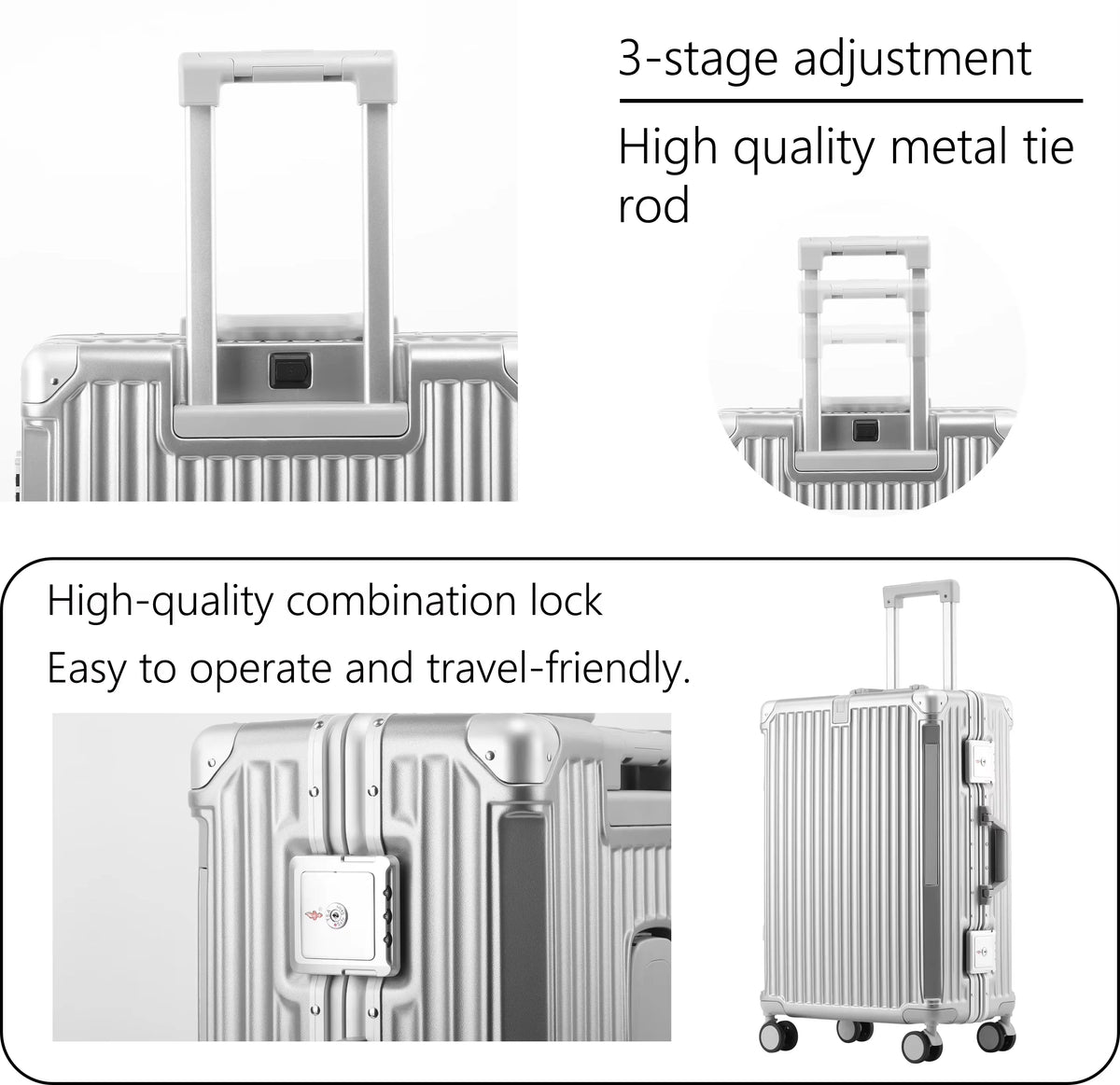BunnyFly PC Spinner Carry On Suitcase With TSA Lock