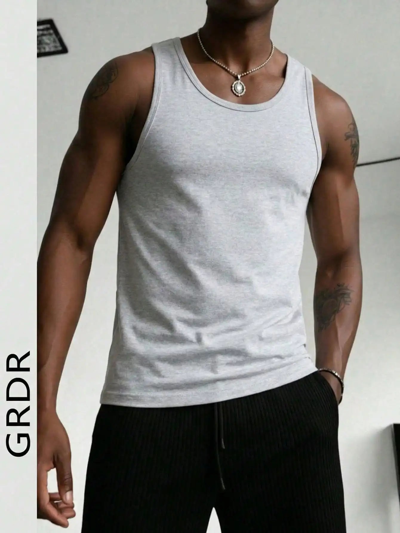 Men's Slim Fit Tank Top U Neck Sleeveless Tee Summer