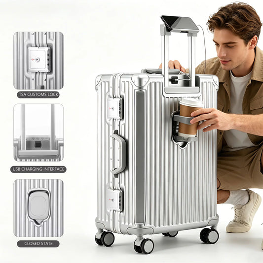 BunnyFly PC Spinner Carry On Suitcase With TSA Lock