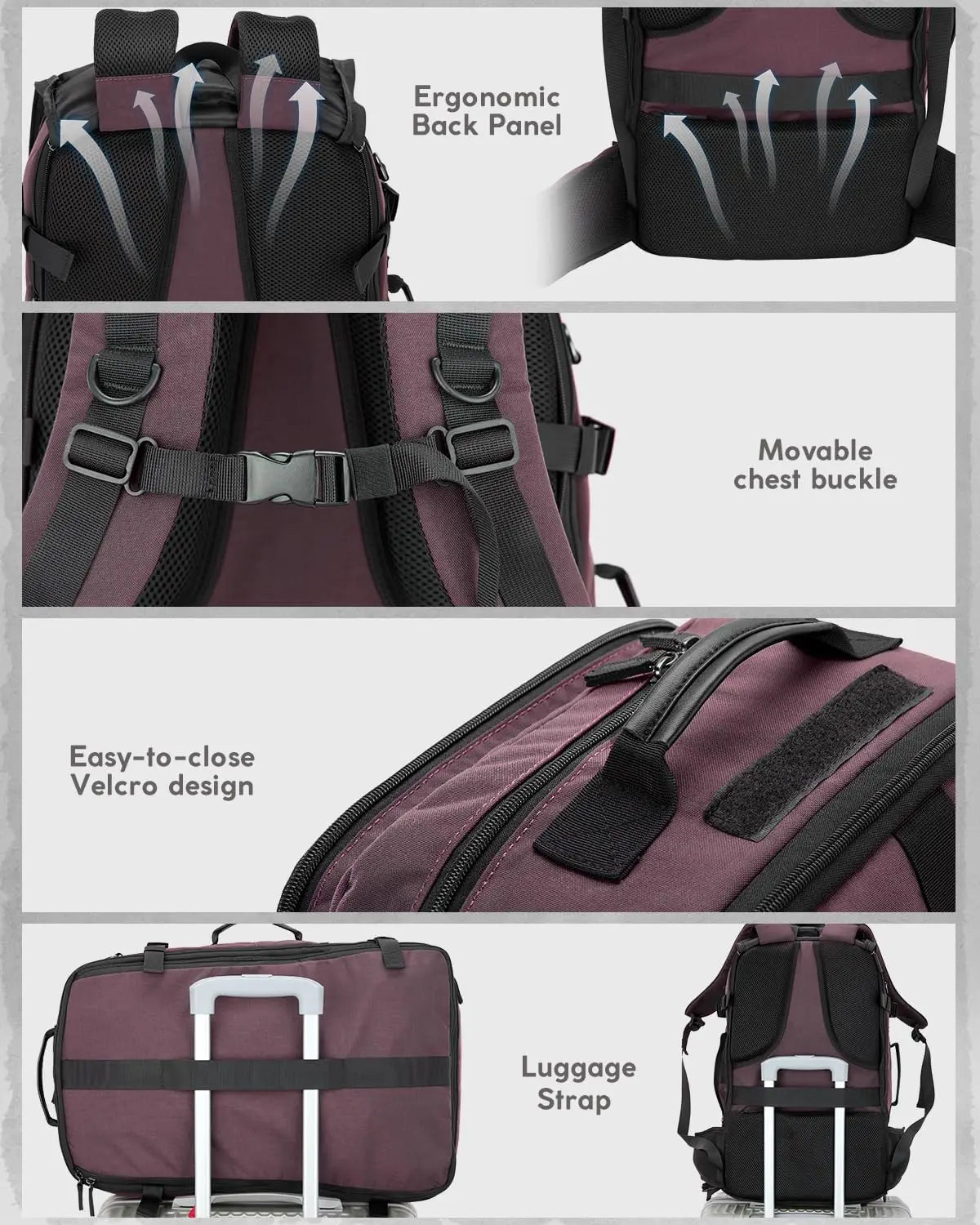 Carry On 3 In 1 Convertible Travel Backpack For Work