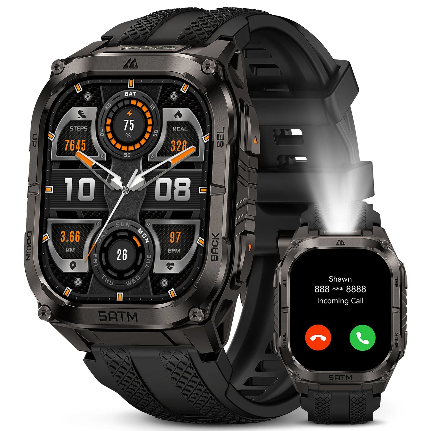 Kospe Tank M4C Rugged Smartwatch With GPS And Flashlight