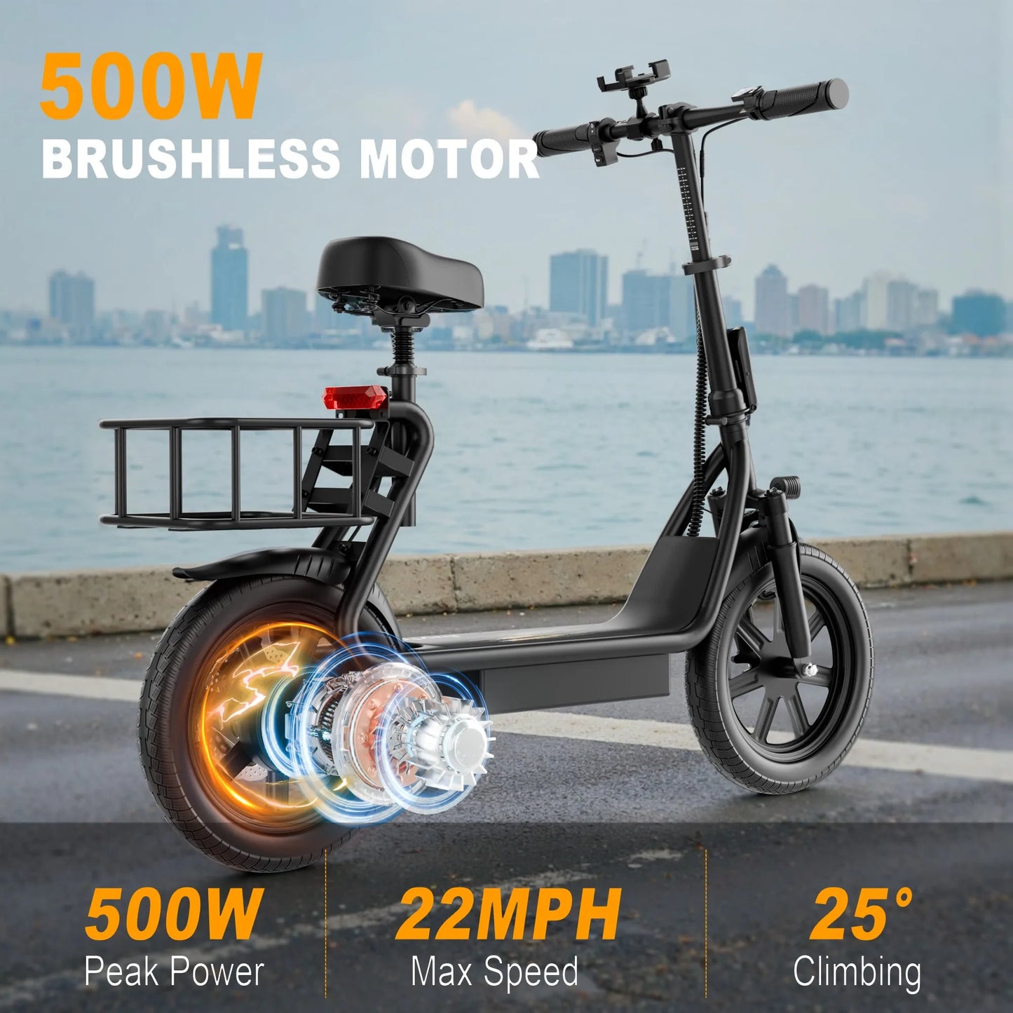 AOVOPRO Electric Scooter With Seat Foldable 28 Mile Range