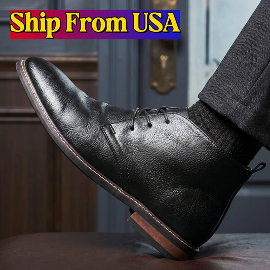 Hecrafted Men's Boots Casual Retro Outdoor Walking Shoes