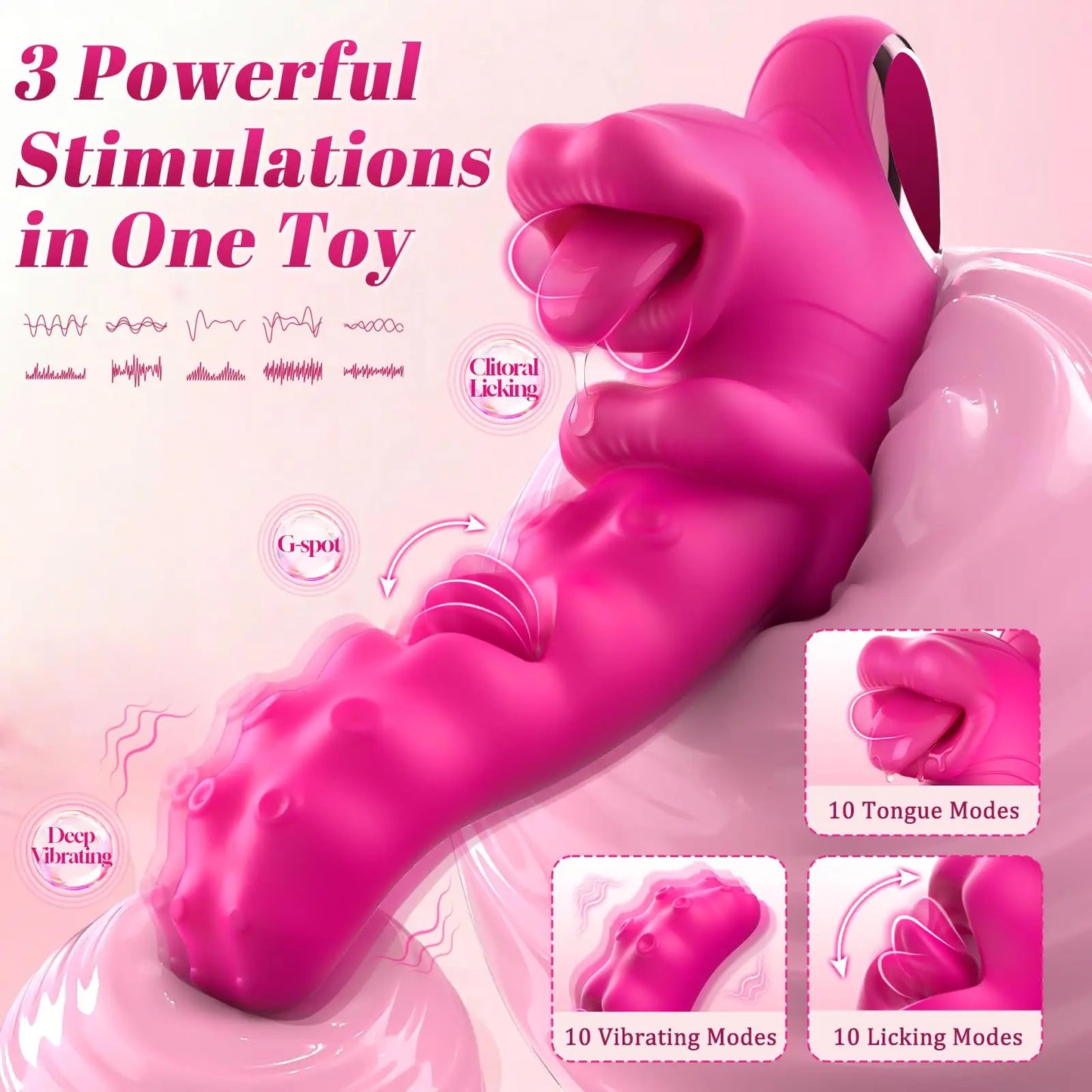 SENSIVO 3 In 1 Tongue Licking Vibrator For Women Stimulator
