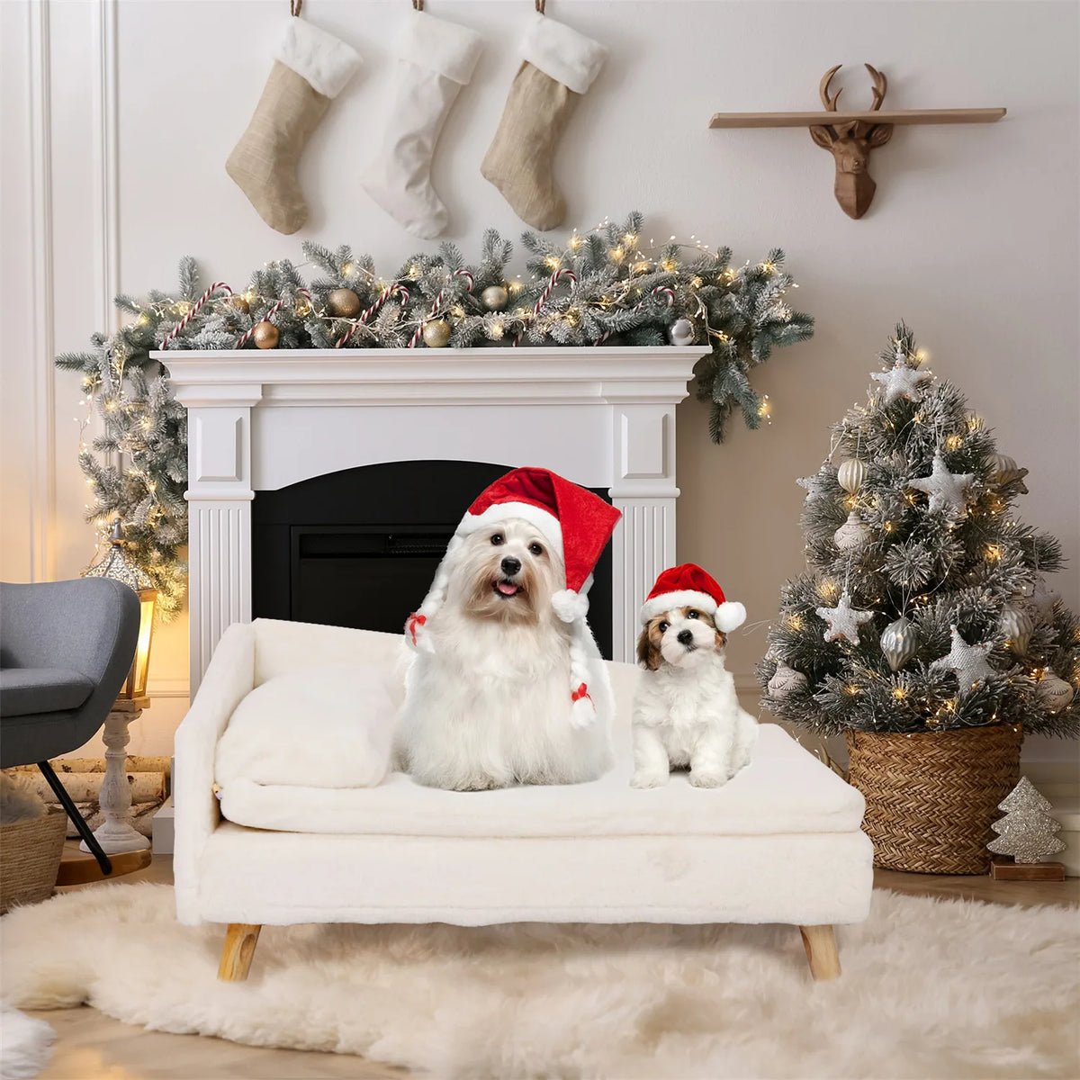 BINGOPAW Elevated Pet Sofa Bed With Cozy Waterproof Pad