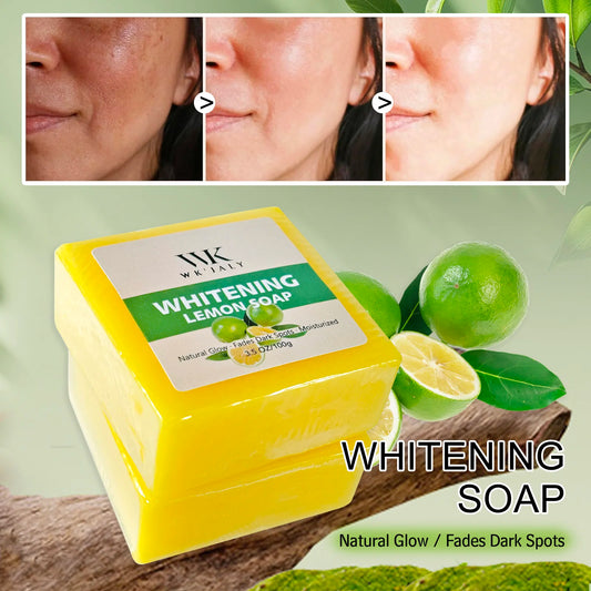 WKJALY Lemon Whitening Soap For Face And Body Glow
