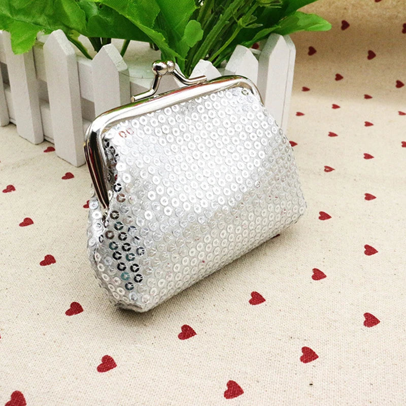 Sequins Coin Purse Kiss Lock Bag For Lipstick And Keys