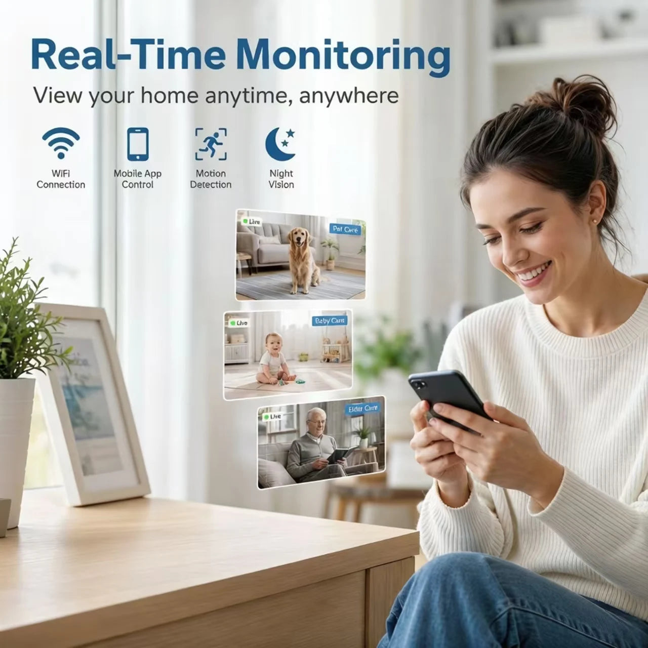 Portable 4K Security Camera With Night Vision And Motion Detection
