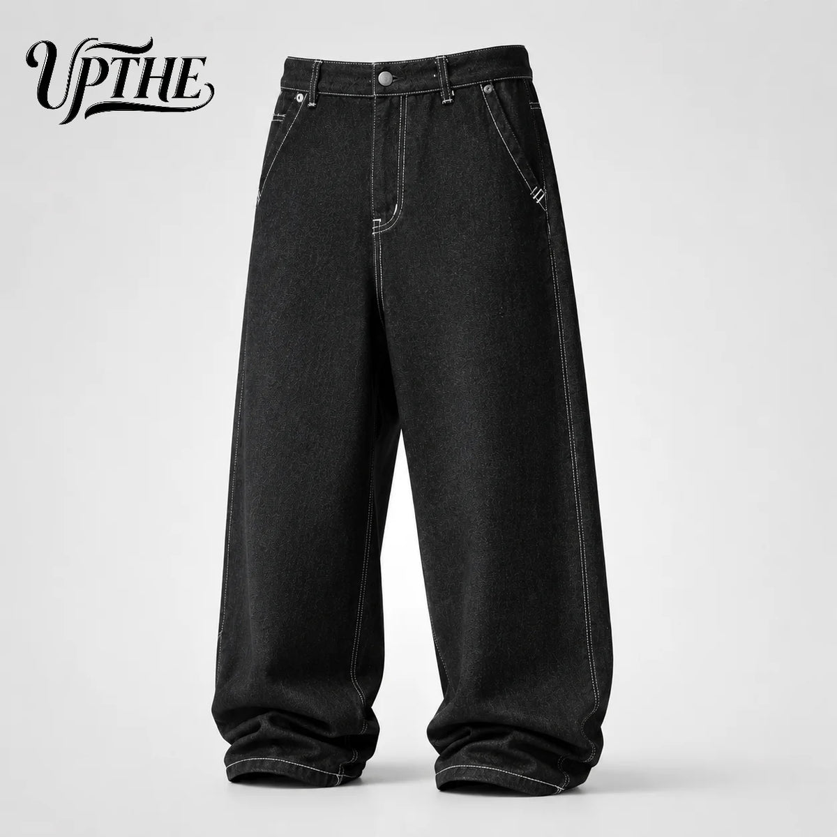 UPTHE Men's Baggy Wide Leg Graphic Print Streetwear Jeans