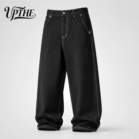 UPTHE Men's Baggy Wide Leg Graphic Print Streetwear Jeans