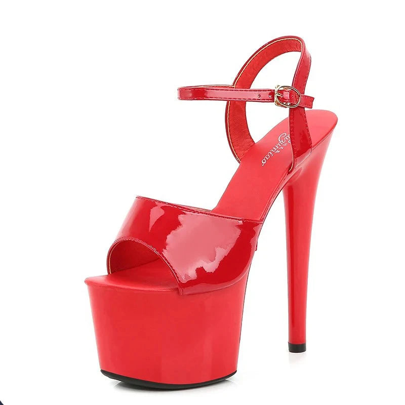 MClubGirl 181 Series Womens Stiletto Platform Crystal Sandals