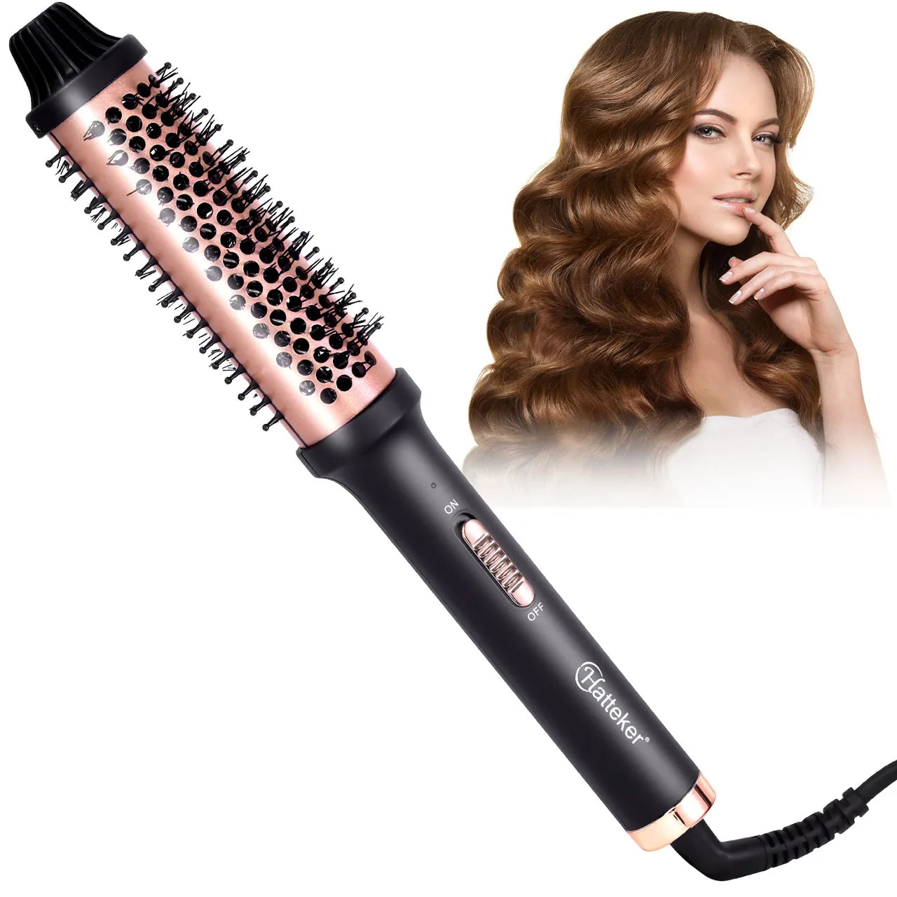HATTEKER Electric Curling Comb Hair Roller for Home Heat Styling