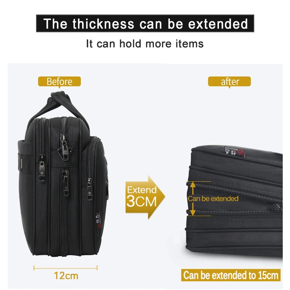 Canvas Waterproof Laptop Briefcase Large Capacity Business Bag