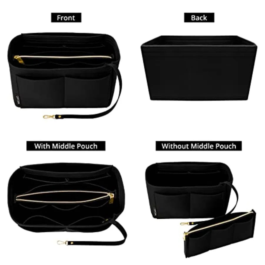 Purse Organizer Insert For Handbags Soft Felt Tote Bag