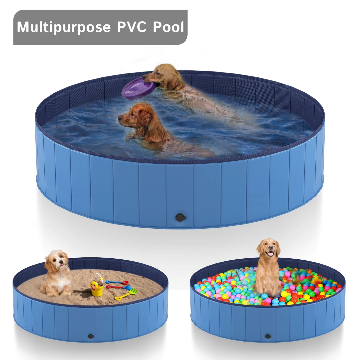 Portable Foldable Dog Pool Anti Slip Bath Tub For Pets