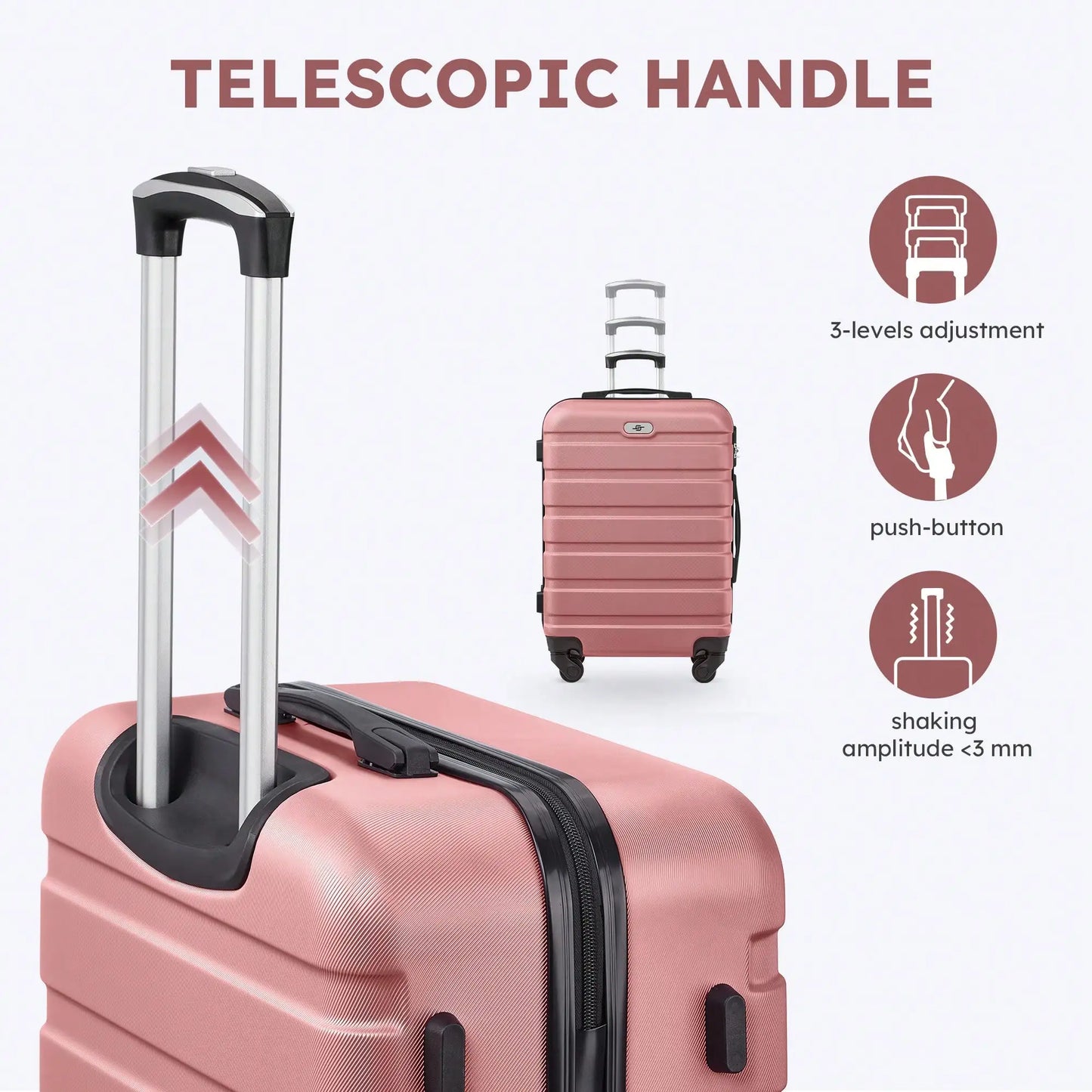 Carry-On Luggage Set 3-Piece Hardshell With Spinner Wheels