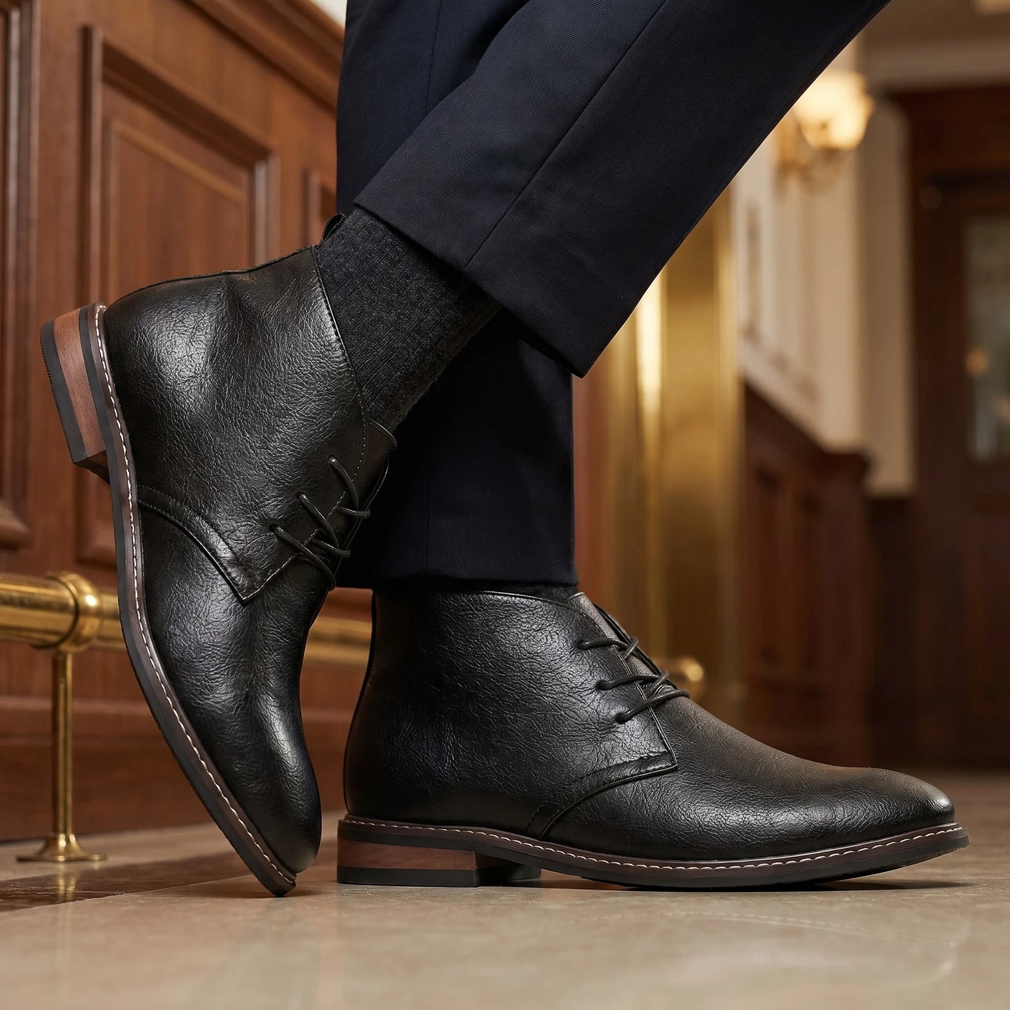 Hecrafted Men's Boots Casual Retro Outdoor Walking Shoes