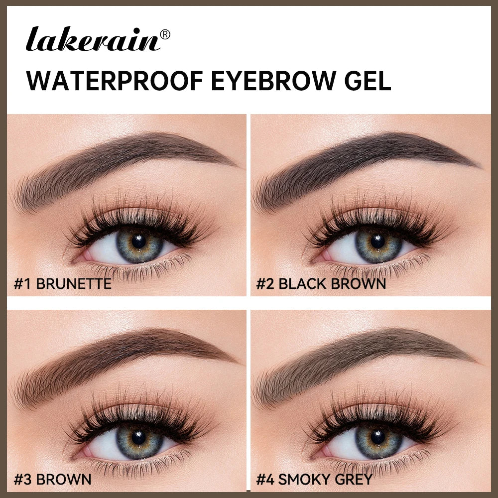 Lakerain Waterproof Eyebrow Gel Long Lasting High Pigmentation Silky Gel