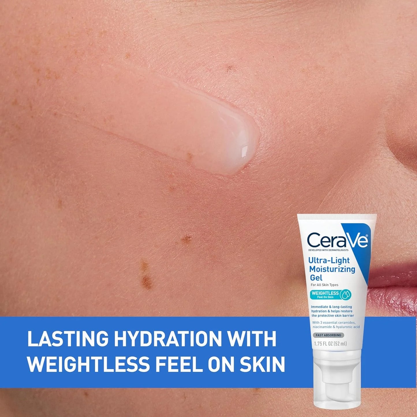 CeraVe Ultra-Light Hydrating Face Moisturizer Gel Ceramides Niacinamide