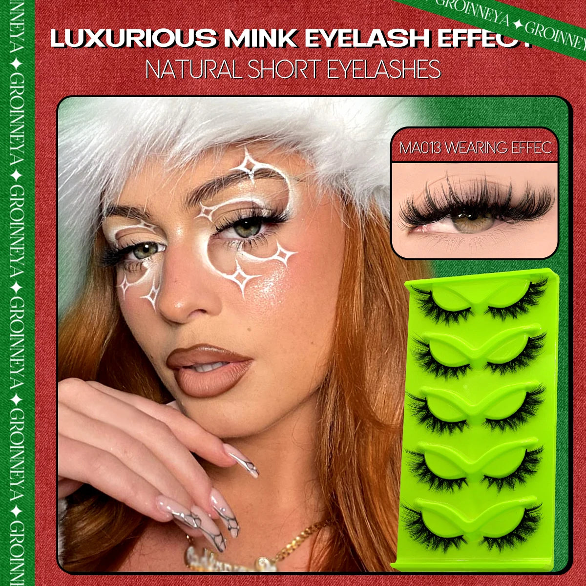 Russian Strip Lashes 3D Mink Natural Dramatic Style Full Set