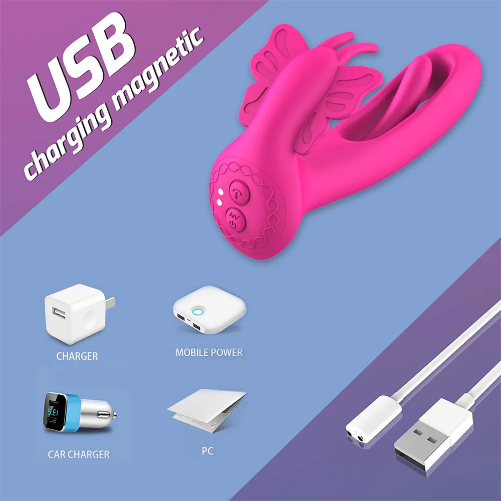 JoinJJToy Butterfly Style Clitoral Stimulator And Vagina Massager
