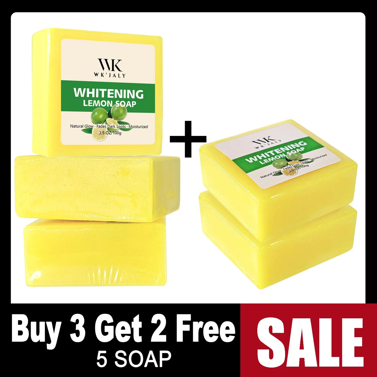 WKJALY Lemon Whitening Soap For Face And Body Glow
