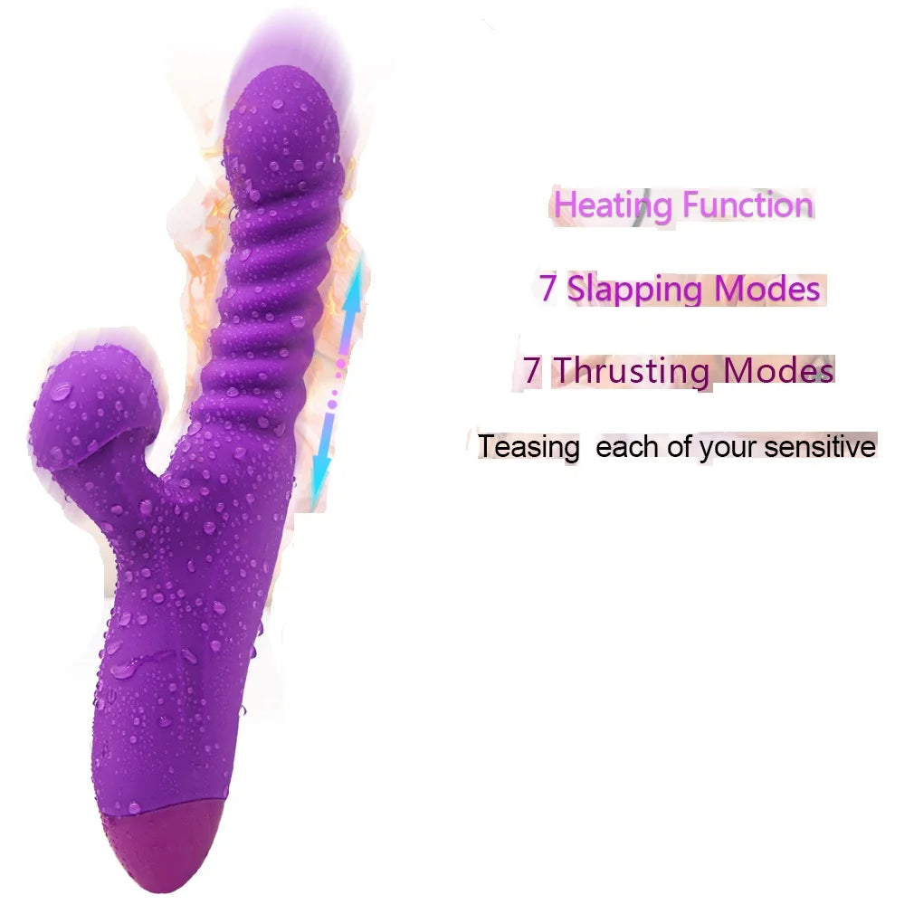 Vibrating Telescopic Flapping Clitoral Stimulator For Women