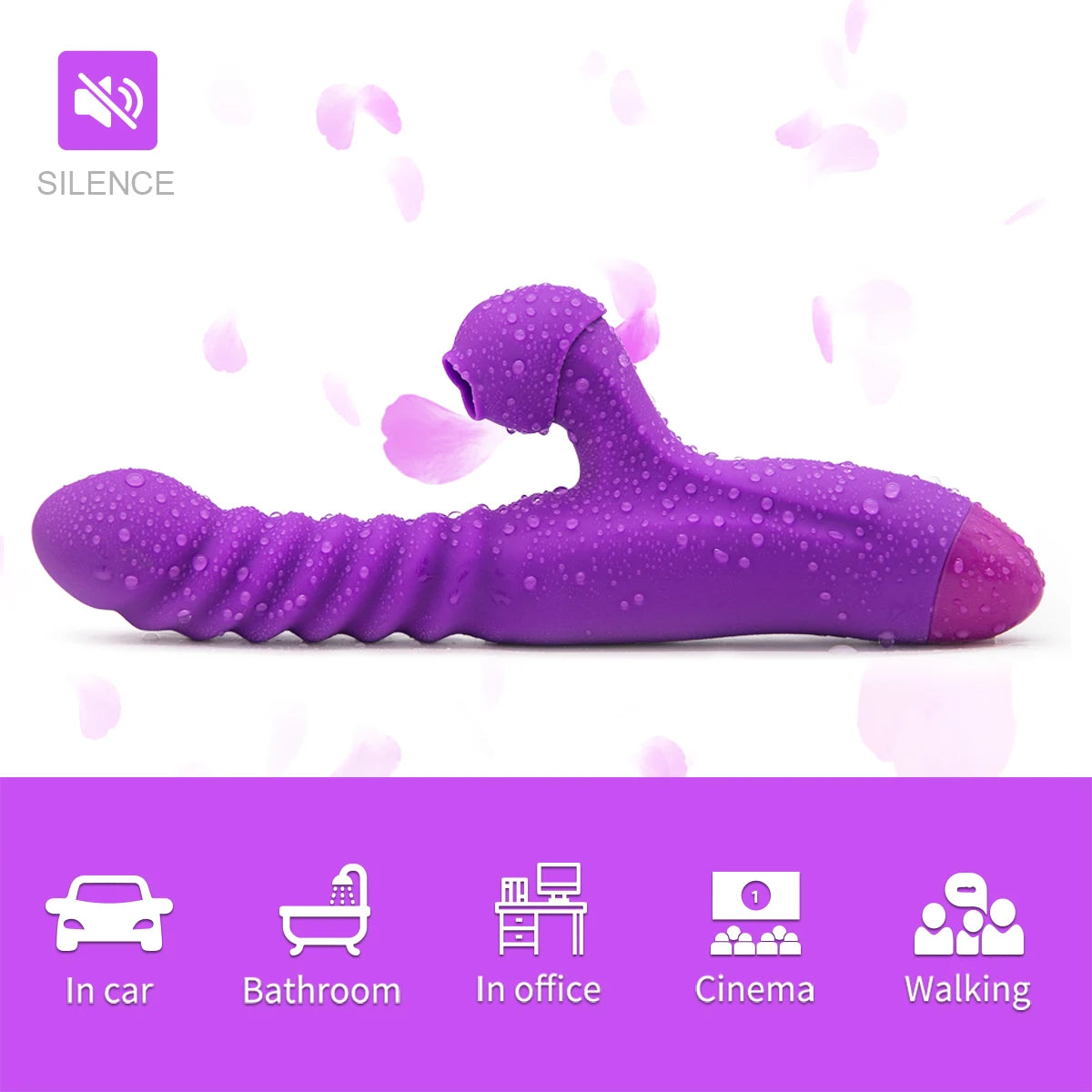 Vibrating Telescopic Flapping Clitoral Stimulator For Women