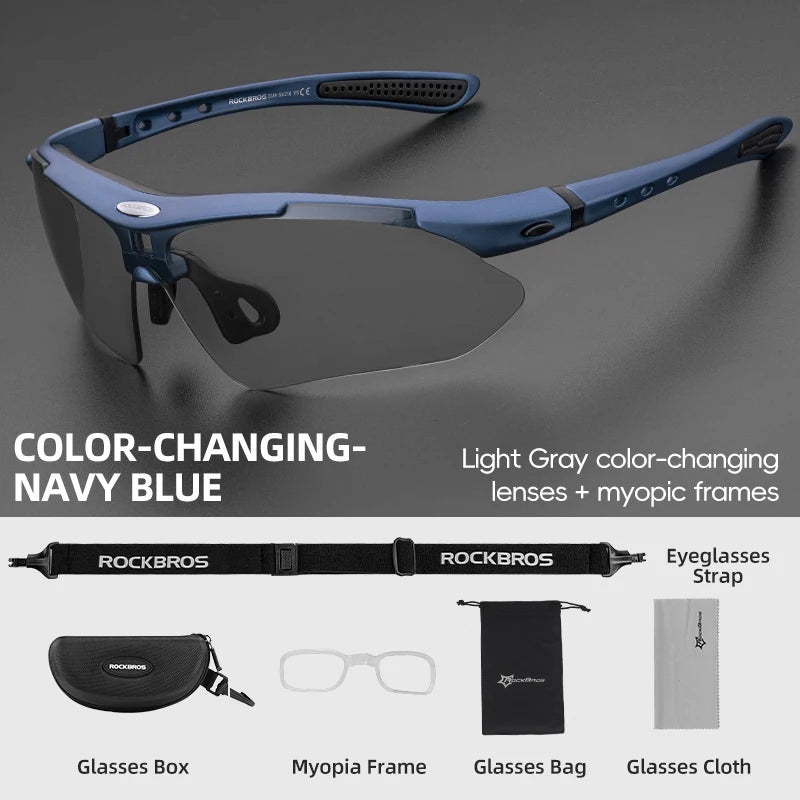 ROCKBROS Photochromic Cycling Glasses UV400 Protection Sunglasses