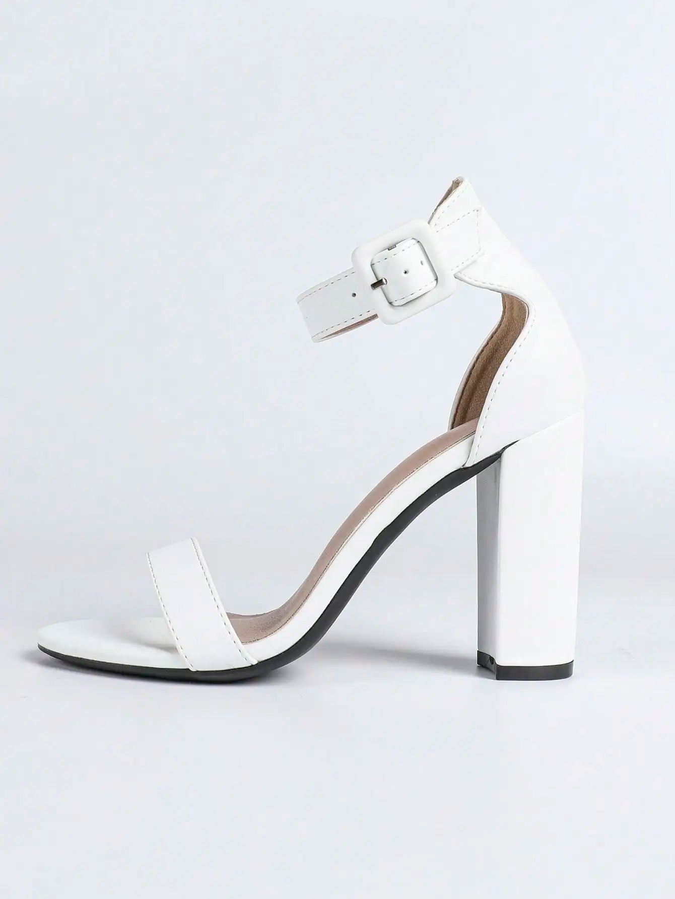 Elegant Square Buckle High Heel Sandals For Weddings